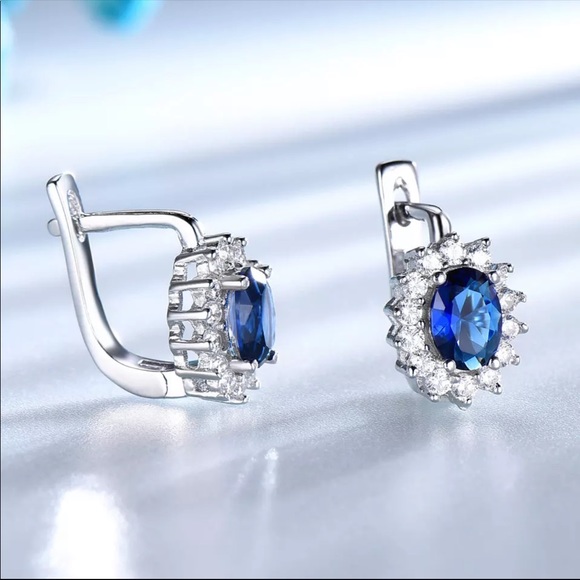Jewelry - Sapphire Silver Sterling Earrings